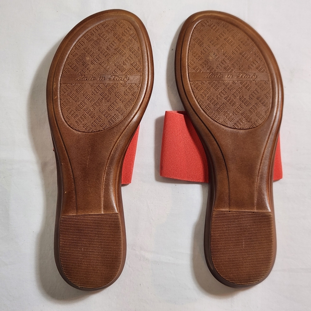 Italian Shoemakers Coral and Brown Sandals Size 10 - Picture 7 of 8